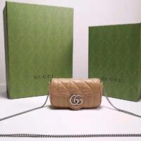 Gucci Women GG Marmont Super Mini Bag Beige Double G Matelassé Leather (1)