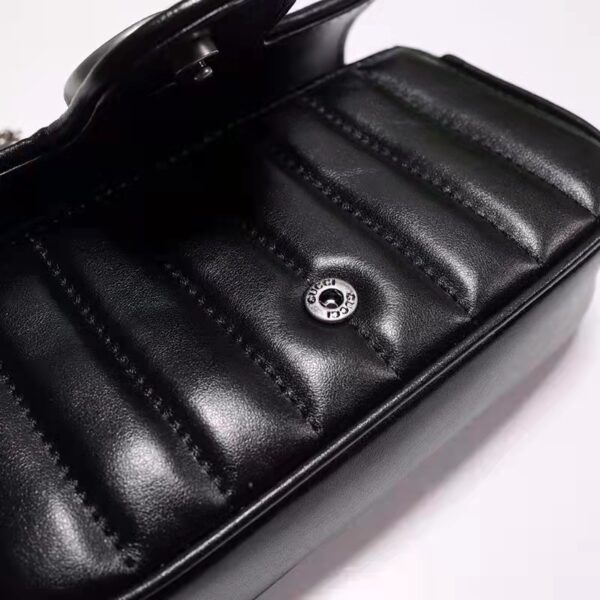 Gucci Women GG Marmont Super Mini Bag Black Double G Matelassé (7)