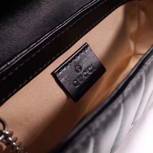 Gucci Women GG Marmont Super Mini Bag Black Double G Matelassé (9)