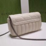 Gucci Women GG Marmont Super Mini Bag White Double G Matelassé Leather – Image 5