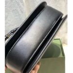 Gucci Women GG Small Top Handle Bag Bamboo Black Leather – Image 6