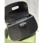 Gucci Women GG Small Top Handle Bag Bamboo Black Leather – Image 8