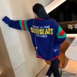 Gucci Women Gucci 100 Wool Cardigan Blue Wool Green Red V-Neck - Imagen 12