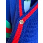 Gucci GG Men Gucci 100 Wool Cardigan Blue Wool Green Red V-Neck - Imagen 10