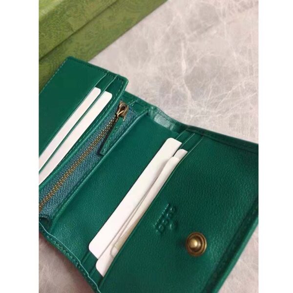 Gucci Women Gucci Diana Card Case Wallet Double GG Green Leather (6)