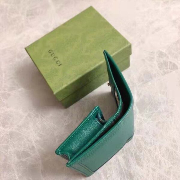 Gucci Women Gucci Diana Card Case Wallet Double GG Green Leather (7)