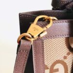 Gucci Women Gucci Diana Jumbo GG Small Tote Bag Double G Camel Canvas - Image 9
