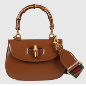 Gucci Women Gucci Women GG Small Top Handle Bag Bamboo Brown Leather