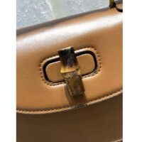 Gucci Women Gucci Women GG Small Top Handle Bag Bamboo Brown Leather (1)