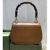 Gucci Women Gucci Women GG Small Top Handle Bag Bamboo Brown Leather (1)