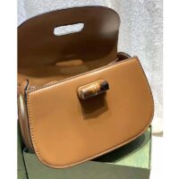 Gucci Women Gucci Women GG Small Top Handle Bag Bamboo Brown Leather (1)