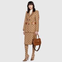 Gucci Women Gucci Women GG Small Top Handle Bag Bamboo Brown Leather (1)