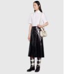 Gucci Women GG Small Top Handle Bag Bamboo White Leather - immagine 11