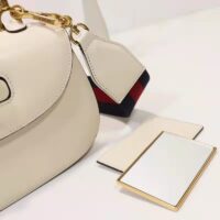 Gucci Women Gucci Women GG Small Top Handle Bag Bamboo White Leather (1)