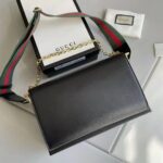 Gucci Women Horsebit 1955 Small Bag Black Leather Gold Toned Hardware Horsebit - Image 4