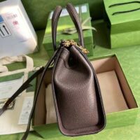 Gucci Women Ophidia Small Tote Bag Brown GG Supreme Canvas