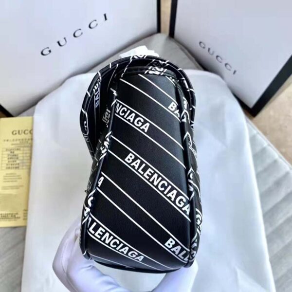 Gucci Women The Hacker Project Small GG Marmont Bag Balenciaga Black Leather (4)