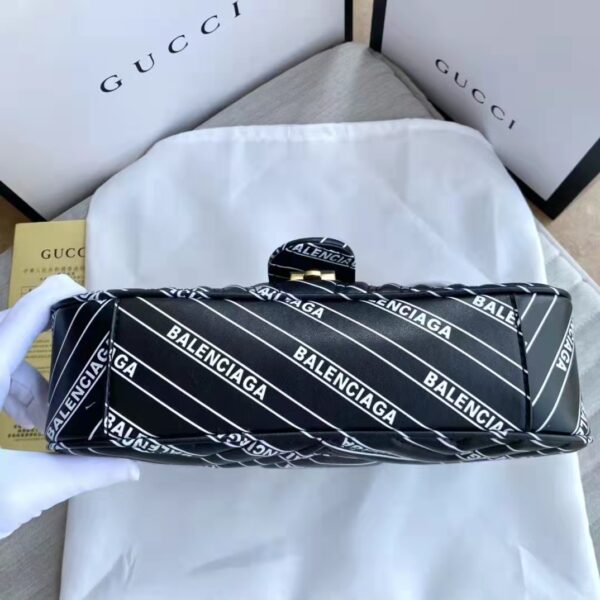 Gucci Women The Hacker Project Small GG Marmont Bag Balenciaga Black Leather (5)