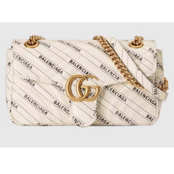 Gucci Women The Hacker Project Small GG Marmont Bag Balenciaga White Leather