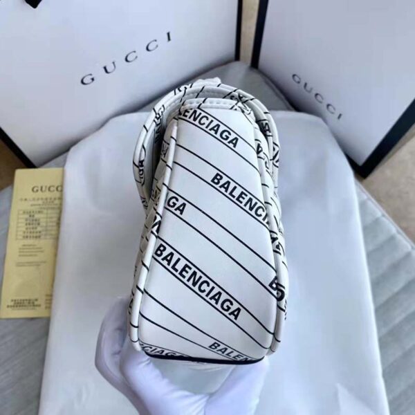 Gucci Women The Hacker Project Small GG Marmont Bag Balenciaga White Leather (4)