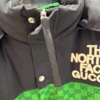 Gucci Women The North Face x Gucci Padded Jacket Green Ebony GG Canvas