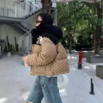 Gucci Women The North Face x Gucci Padded Jacket Beige Ebony GG Canvas - Image 12