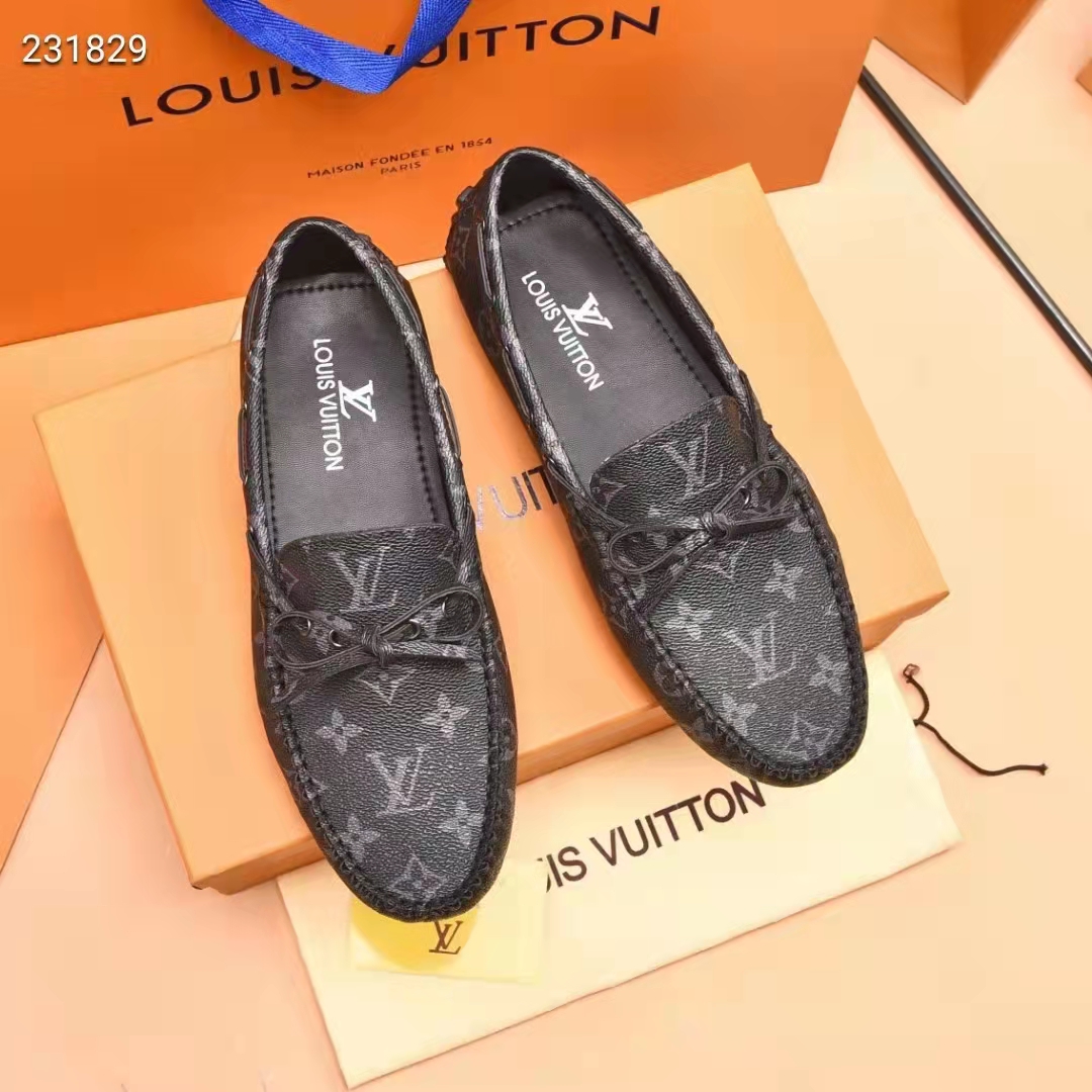 Louis Vuitton Men's Arizona Moccasins Monogram Eclipse Canvas Black 2201551