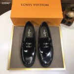 Louis Vuitton LV Men Major Loafer Black Glazed Calf Leather Monogram Canvas - immagine 4