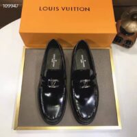Louis Vuitton LV Men Major Loafer Black Glazed Calf Leather Monogram Canvas