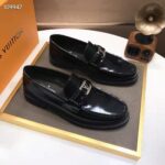 Louis Vuitton LV Men Major Loafer Black Glazed Calf Leather Monogram Canvas - immagine 2
