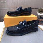 Louis Vuitton LV Men Major Loafer Black Glazed Calf Leather Monogram Canvas - immagine 3