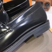 Louis Vuitton LV Men Major Loafer Black Glazed Calf Leather Monogram Canvas