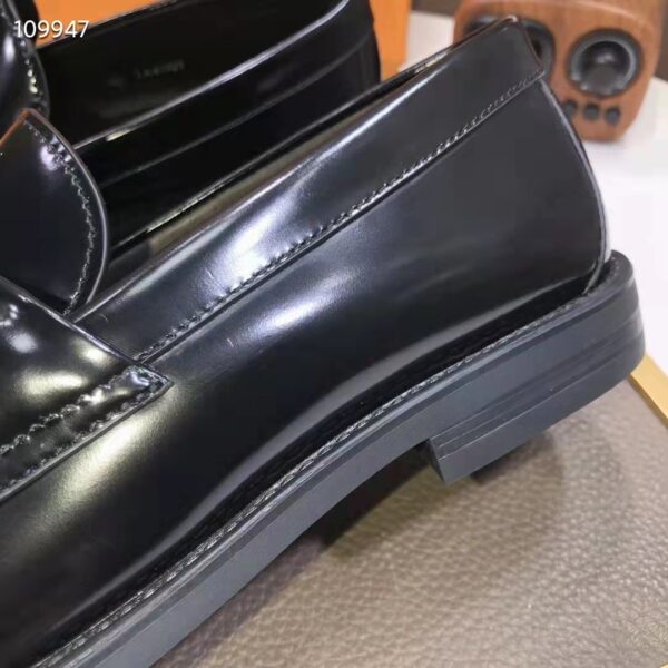 Louis Vuitton LV Men Major Loafer Black Glazed Calf Leather Monogram Canvas (9)