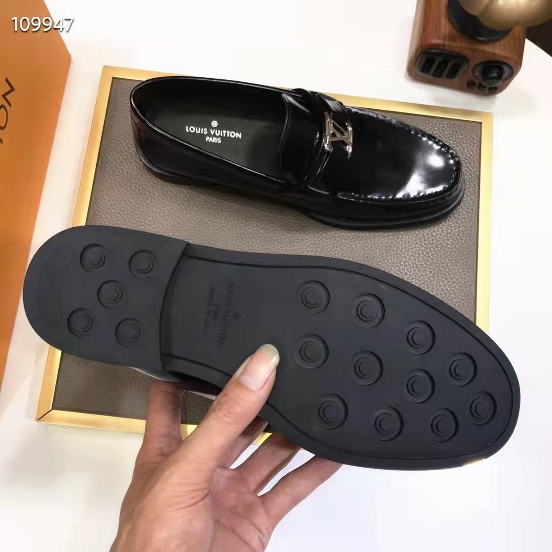 LOUIS VUITTON Major line loafers (calf leather) / UK7 / BLK / leather / LV  metal fittings / dress shoes / leather shoes Black ref.438415 - Joli Closet