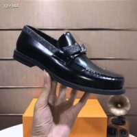 Louis Vuitton LV Men Major Loafer Black Glazed Calf Monogram Canvas