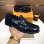 Louis Vuitton LV Men Major Loafer Navy Blue Glazed Calf Monogram Canvas - Bild 6