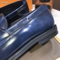 Louis Vuitton LV Men Major Loafer Navy Blue Glazed Calf Monogram Canvas (1)