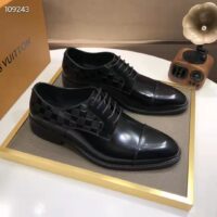 Louis Vuitton LV Men Minister Derby Damier Gglazed Calf Leather Graphite (1)