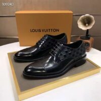 Louis Vuitton LV Men Minister Derby Damier Gglazed Calf Leather Graphite (1)