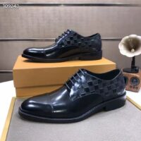 Louis Vuitton LV Men Minister Derby Damier Gglazed Calf Leather Graphite (1)