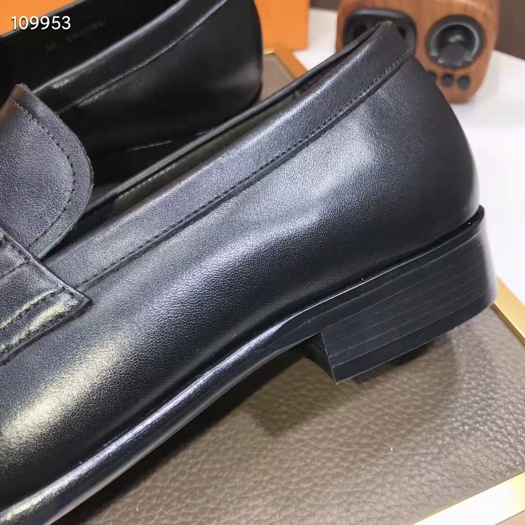 Authentic Louis Vuitton Men's Black Calf Leather Buckle Loafers Dress –  Paris Station Shop