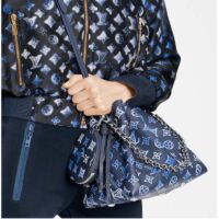 Louis Vuitton LV Unisex Bella Bag Navy Blue Mahina Calfskin