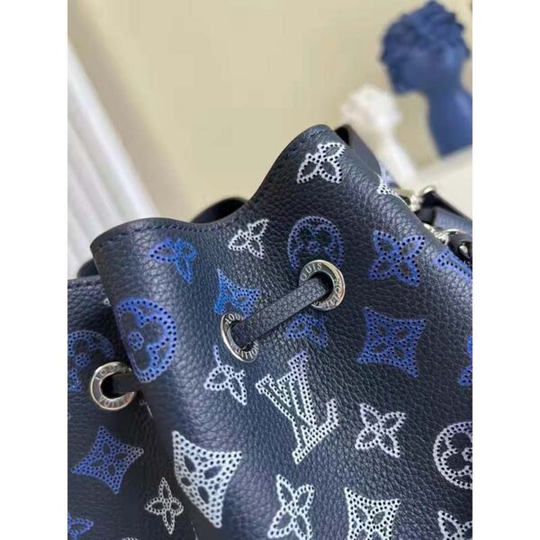 Louis Vuitton LV Unisex Bella Bag Navy Blue Mahina Calfskin (5)