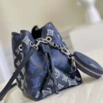 Louis Vuitton LV Unisex Bella Bag Navy Blue Mahina Calfskin – Image 4