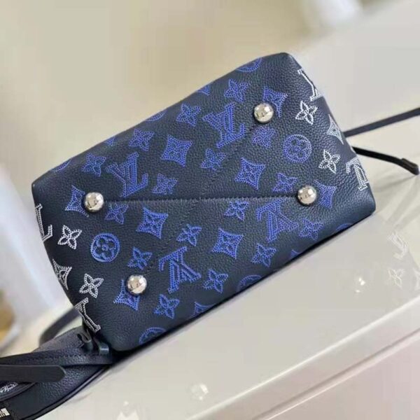 Louis Vuitton LV Unisex Bella Bag Navy Blue Mahina Calfskin (8)