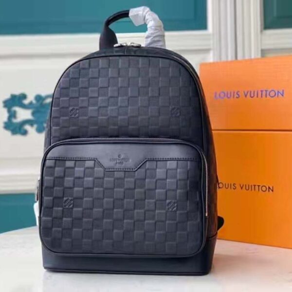 Louis Vuitton LV Unisex Campus Backpack Damier Infini Onyx Silver Cowhide Leather (2)