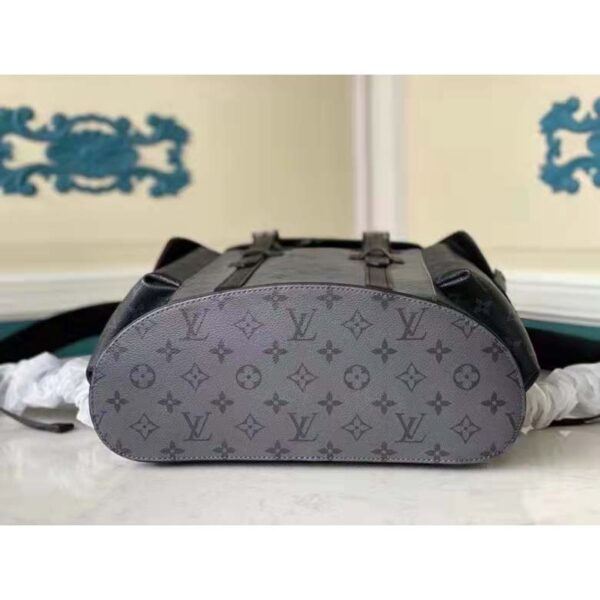 Louis Vuitton LV Unisex Christopher PM Backpack Grey Monogram Eclipse Coated Canvas (12)