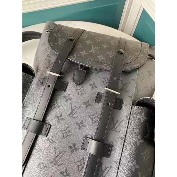 Louis Vuitton LV Unisex Christopher PM Backpack Grey Monogram Eclipse Coated Canvas (5)