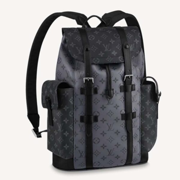 Louis Vuitton LV Unisex Christopher PM Backpack Grey Monogram Eclipse Coated Canvas (8)