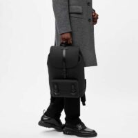 Louis Vuitton LV Unisex Christopher Slim Backpack Black Taurillon Cowhide Leather (1)
